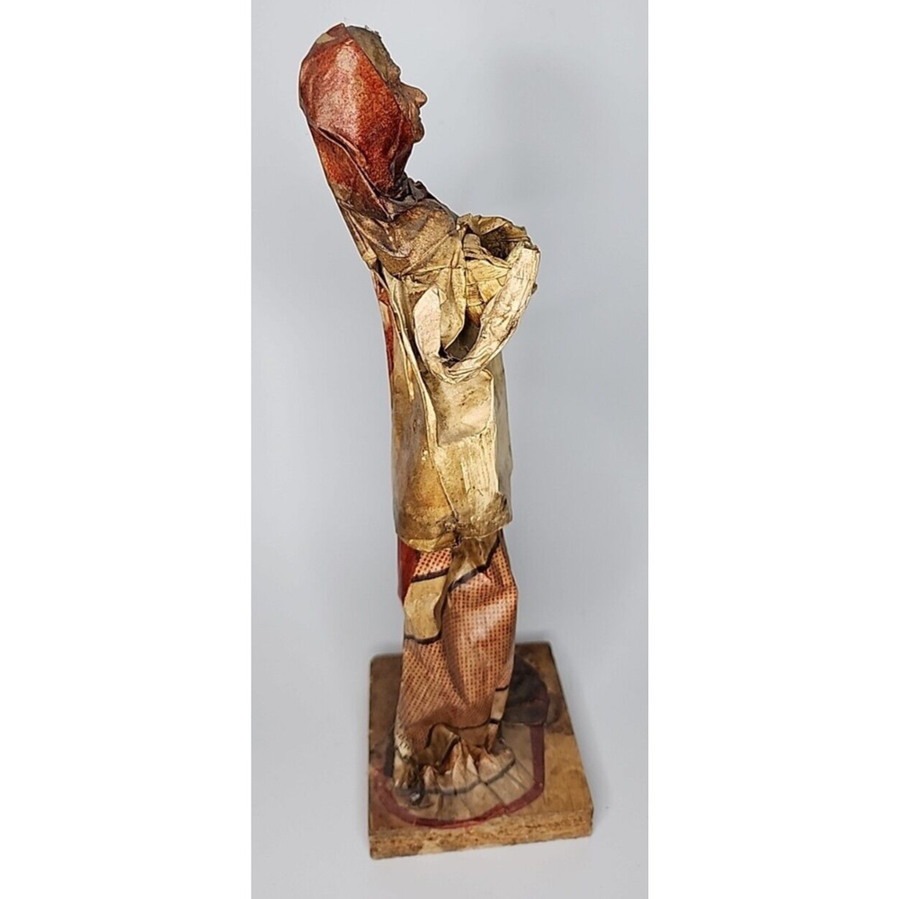 Vintage Folk Art Paper Mache Lady with Two Basket Mexico 12" U189 - Picture 5 of 6